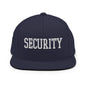 Security Uniform Work Block Embroidered Flat Bill Brim Snapback Hat - Navy