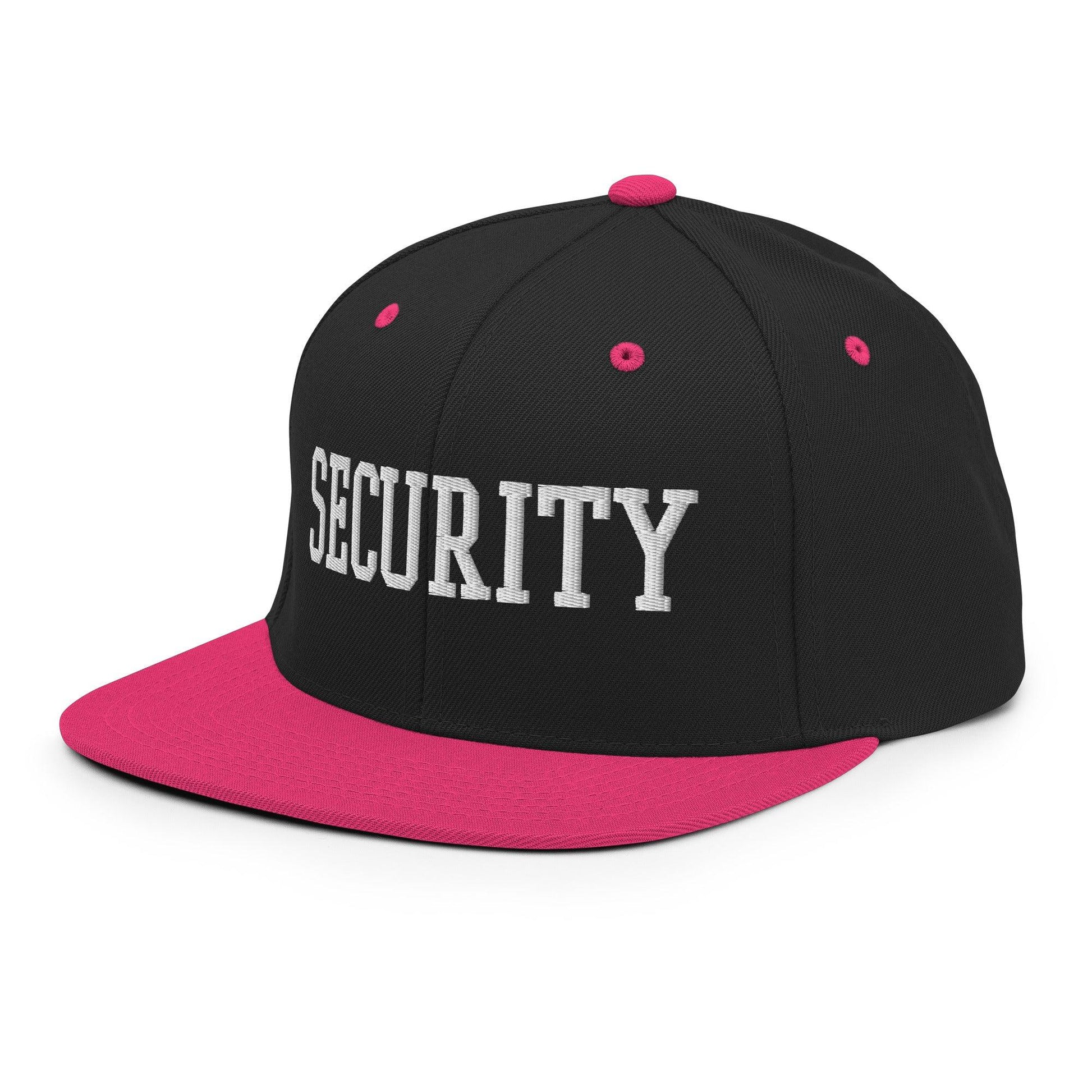 Security Uniform Work Block Embroidered Flat Bill Brim Snapback Hat