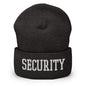 Security Uniform Work Block Embroidered Knit Cuffed Beanie - Dark Grey
