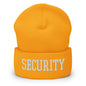 Security Uniform Work Block Embroidered Knit Cuffed Beanie - Gold