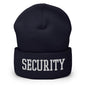 Security Uniform Work Block Embroidered Knit Cuffed Beanie - Navy