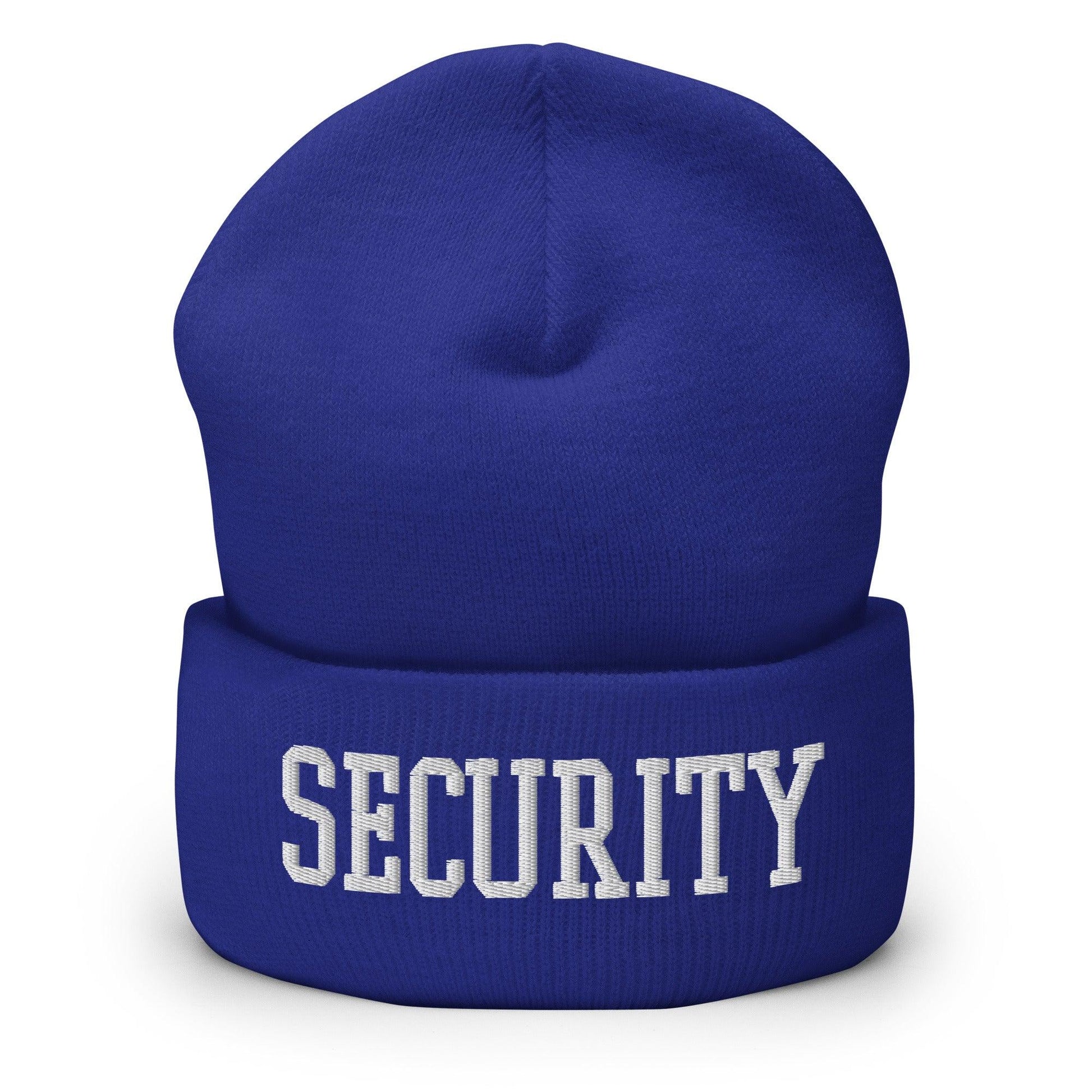 Security Uniform Work Block Embroidered Knit Cuffed Beanie - Royal