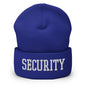 Security Uniform Work Block Embroidered Knit Cuffed Beanie - Royal