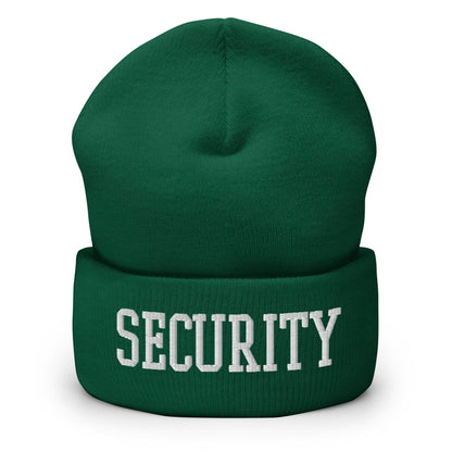Security Uniform Work Block Embroidered Knit Cuffed Beanie - Spruce
