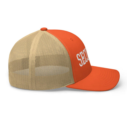 Security Uniform Work Block Embroidered Mesh Trucker Hat