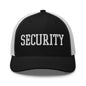 Security Uniform Work Block Embroidered Mesh Trucker Hat - Black/ White