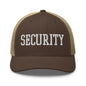 Security Uniform Work Block Embroidered Mesh Trucker Hat - Brown/ Khaki