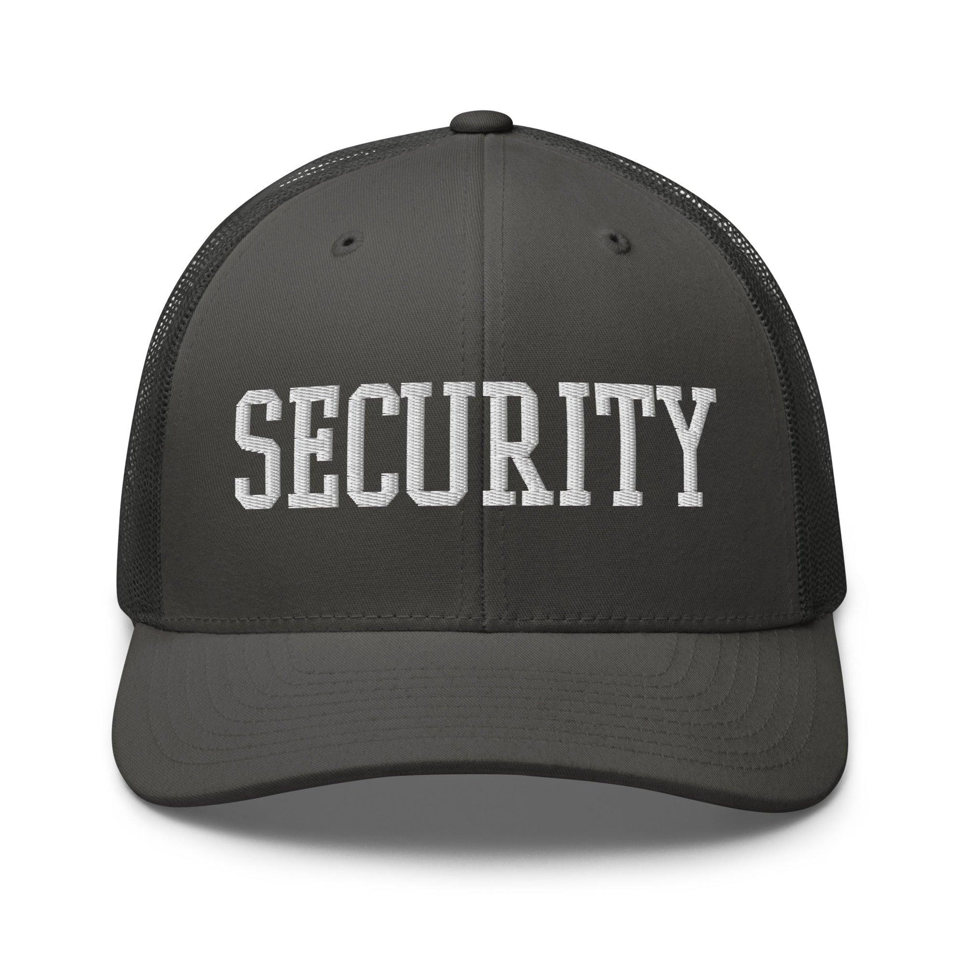 Security Uniform Work Block Embroidered Mesh Trucker Hat - Charcoal