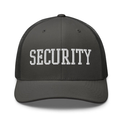 Security Uniform Work Block Embroidered Mesh Trucker Hat - Charcoal