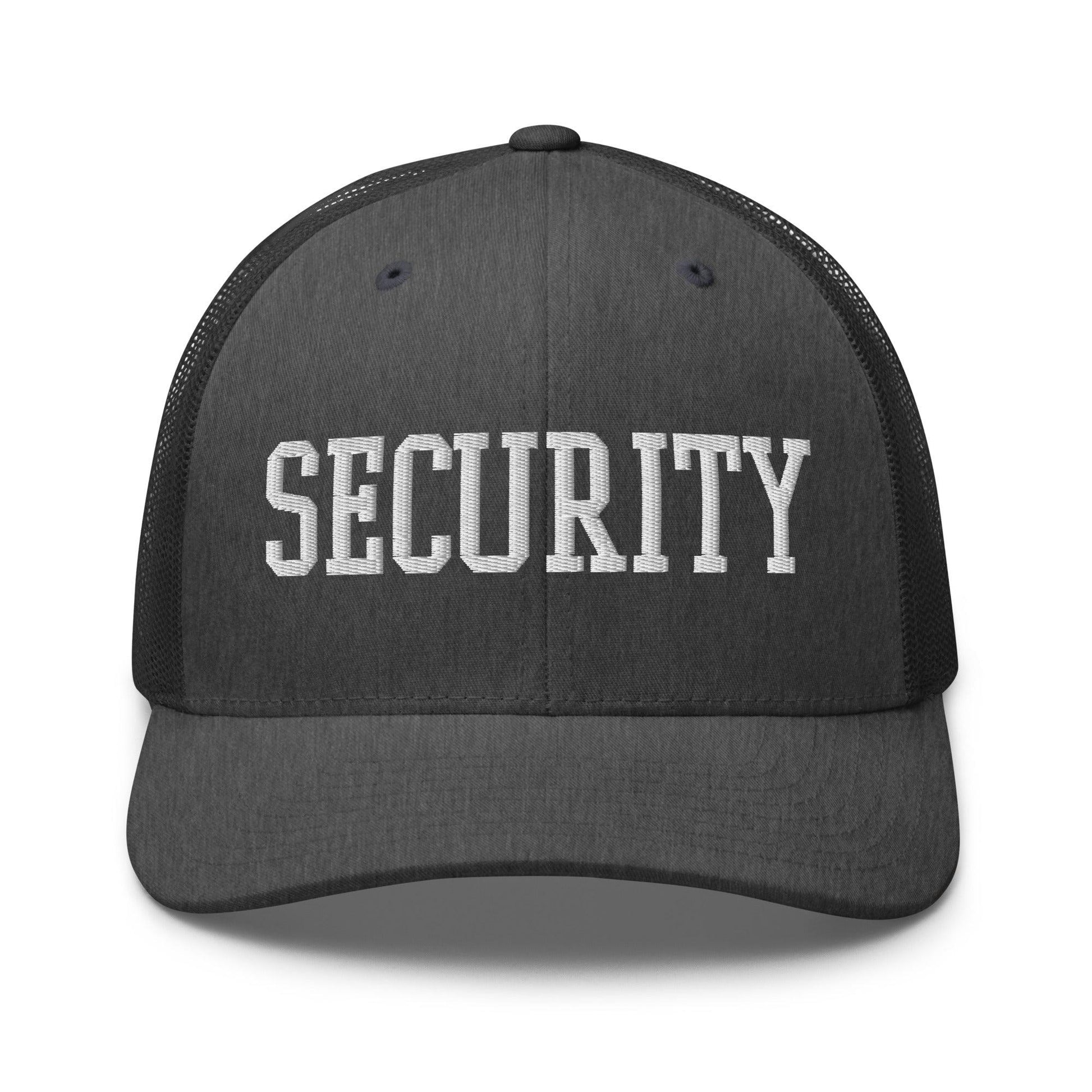 Security Uniform Work Block Embroidered Mesh Trucker Hat - Dark Heather Gray
