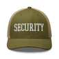 Security Uniform Work Block Embroidered Mesh Trucker Hat - Moss/ Khaki