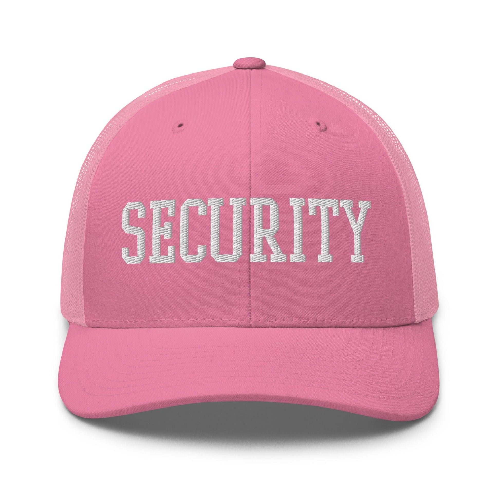 Security Uniform Work Block Embroidered Mesh Trucker Hat - Pink