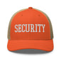 Security Uniform Work Block Embroidered Mesh Trucker Hat - Rustic Orange/ Khaki
