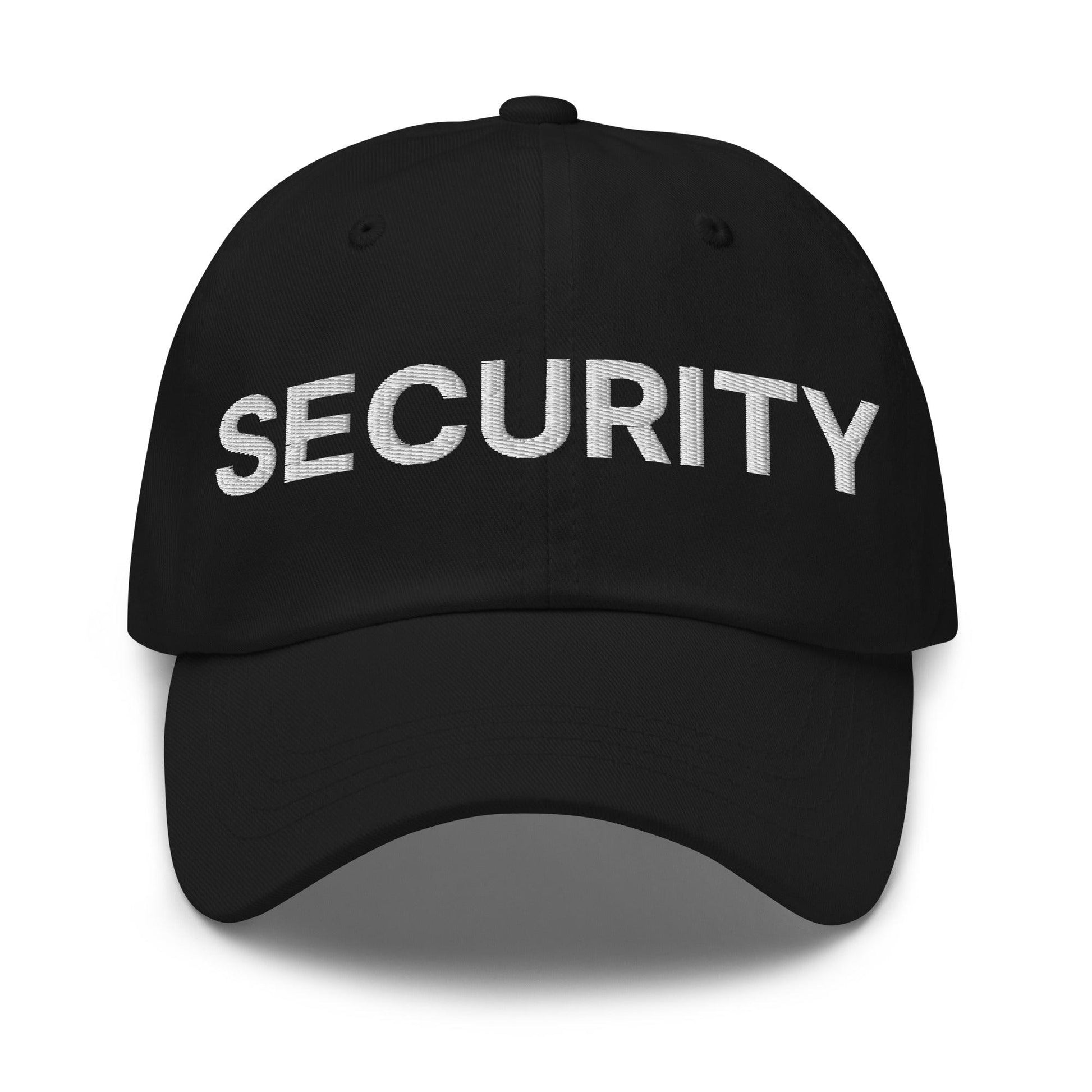 Security Uniform Work Embroidered Dad Hat - Black