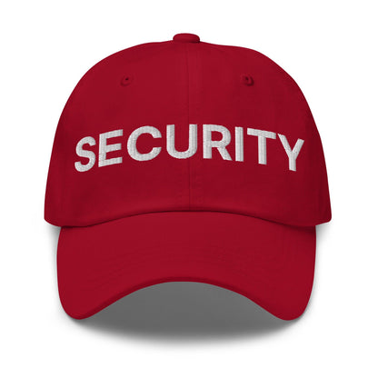 Security Uniform Work Embroidered Dad Hat - Cranberry