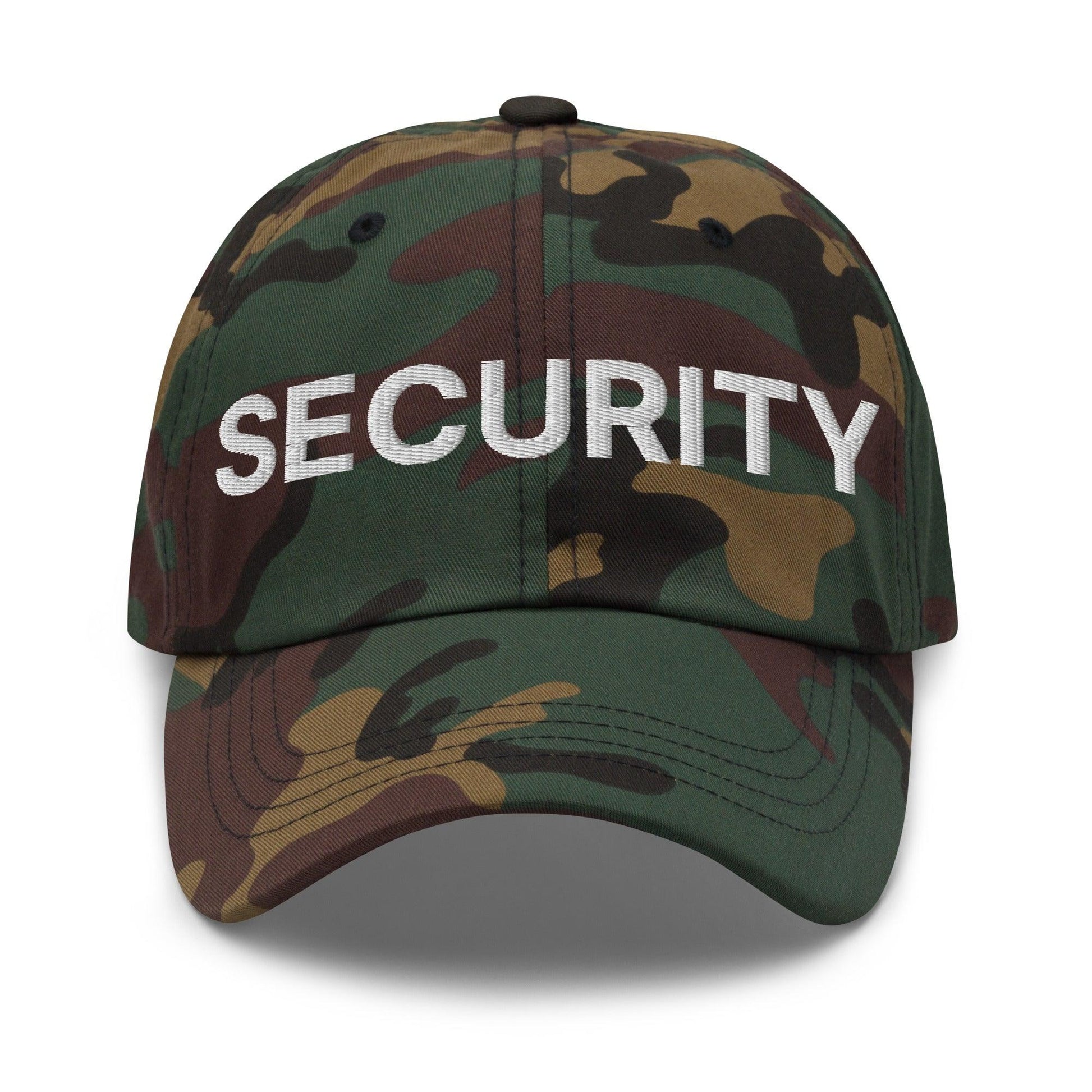 Security Uniform Work Embroidered Dad Hat - Green Camo