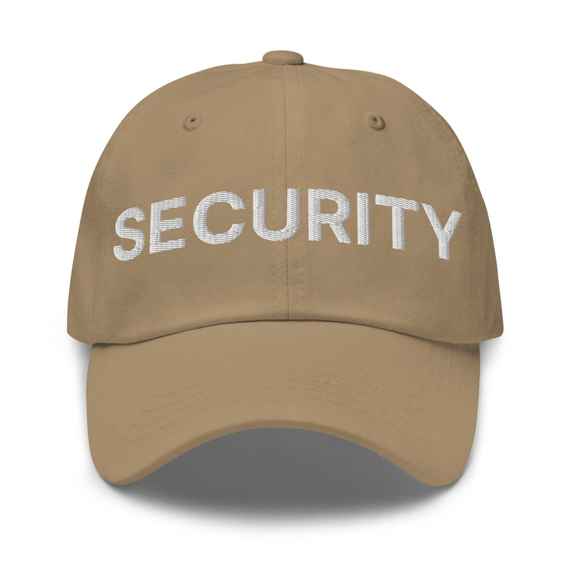 Security Uniform Work Embroidered Dad Hat - Khaki