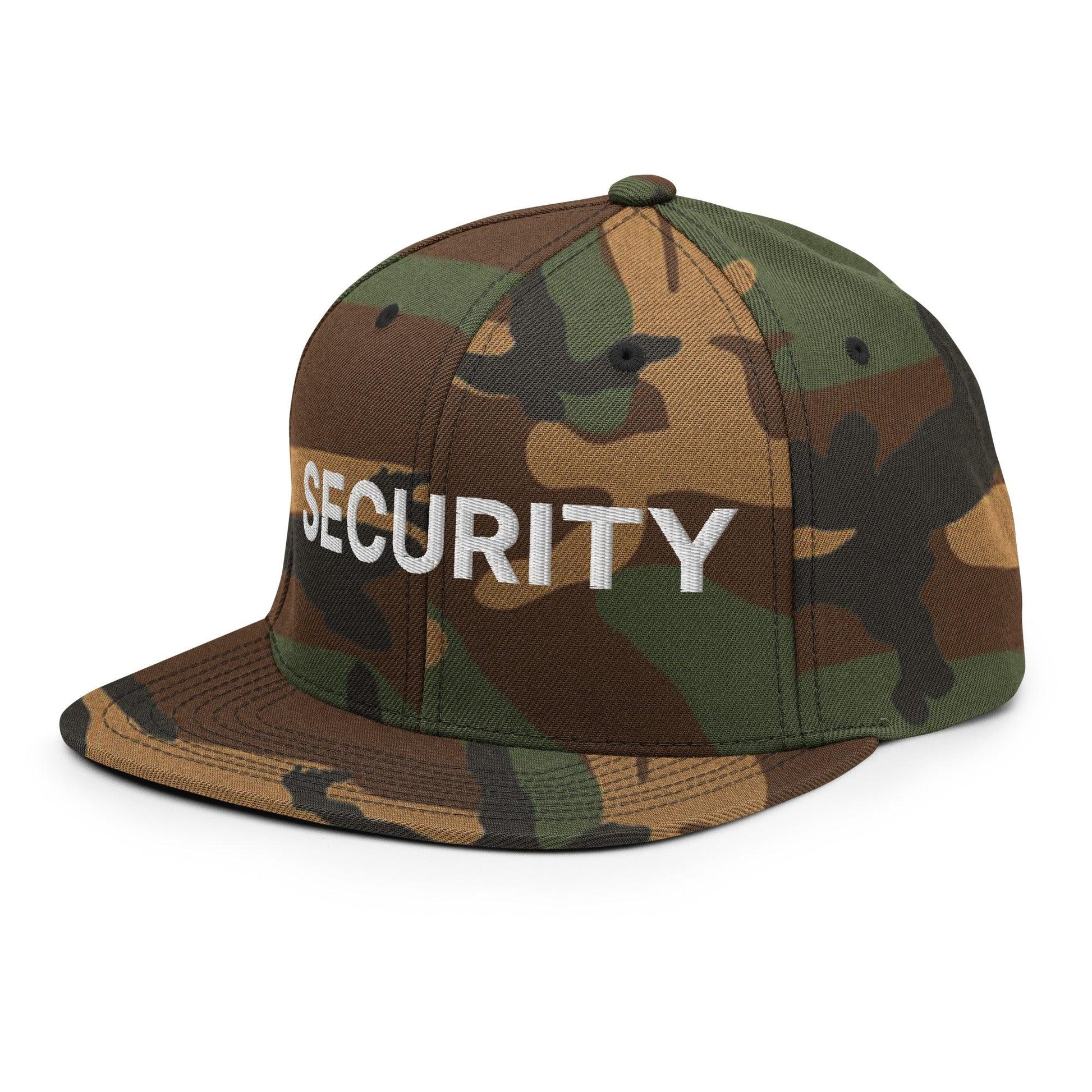 Security Uniform Work Embroidered Flat Bill Brim Snapback Hat
