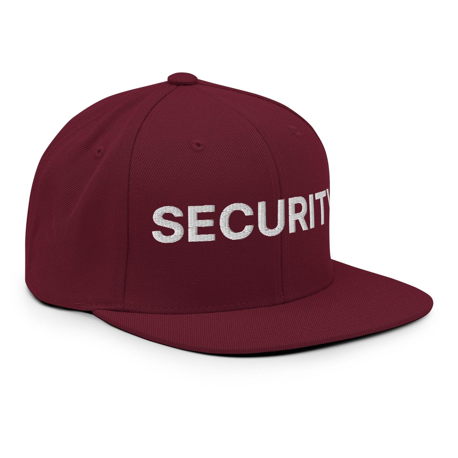 Security Uniform Work Embroidered Flat Bill Brim Snapback Hat
