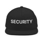 Security Uniform Work Embroidered Flat Bill Brim Snapback Hat - Black