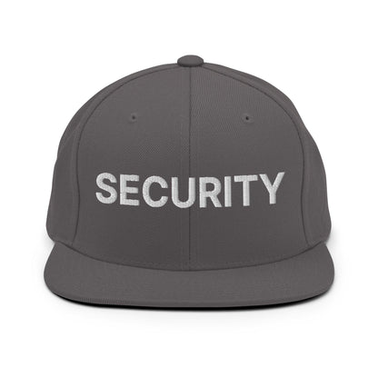 Security Uniform Work Embroidered Flat Bill Brim Snapback Hat - Dark Grey