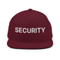 Security Uniform Work Embroidered Flat Bill Brim Snapback Hat - Maroon