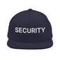 Security Uniform Work Embroidered Flat Bill Brim Snapback Hat - Navy