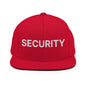 Security Uniform Work Embroidered Flat Bill Brim Snapback Hat - Red