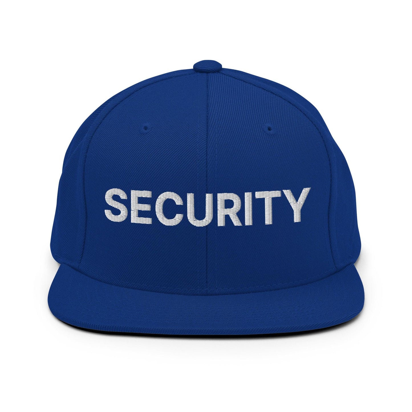 Security Uniform Work Embroidered Flat Bill Brim Snapback Hat - Royal Blue