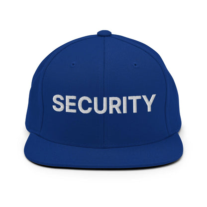 Security Uniform Work Embroidered Flat Bill Brim Snapback Hat - Royal Blue