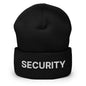 Security Uniform Work Embroidered Knit Cuffed Beanie - Black
