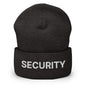 Security Uniform Work Embroidered Knit Cuffed Beanie - Dark Grey