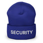 Security Uniform Work Embroidered Knit Cuffed Beanie - Royal