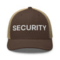 Security Uniform Work Embroidered Mesh Trucker Hat - Brown/ Khaki