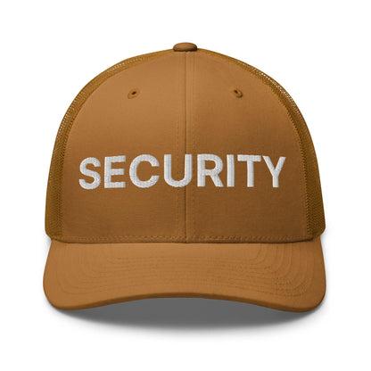 Security Uniform Work Embroidered Mesh Trucker Hat - Caramel