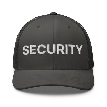Security Uniform Work Embroidered Mesh Trucker Hat - Charcoal