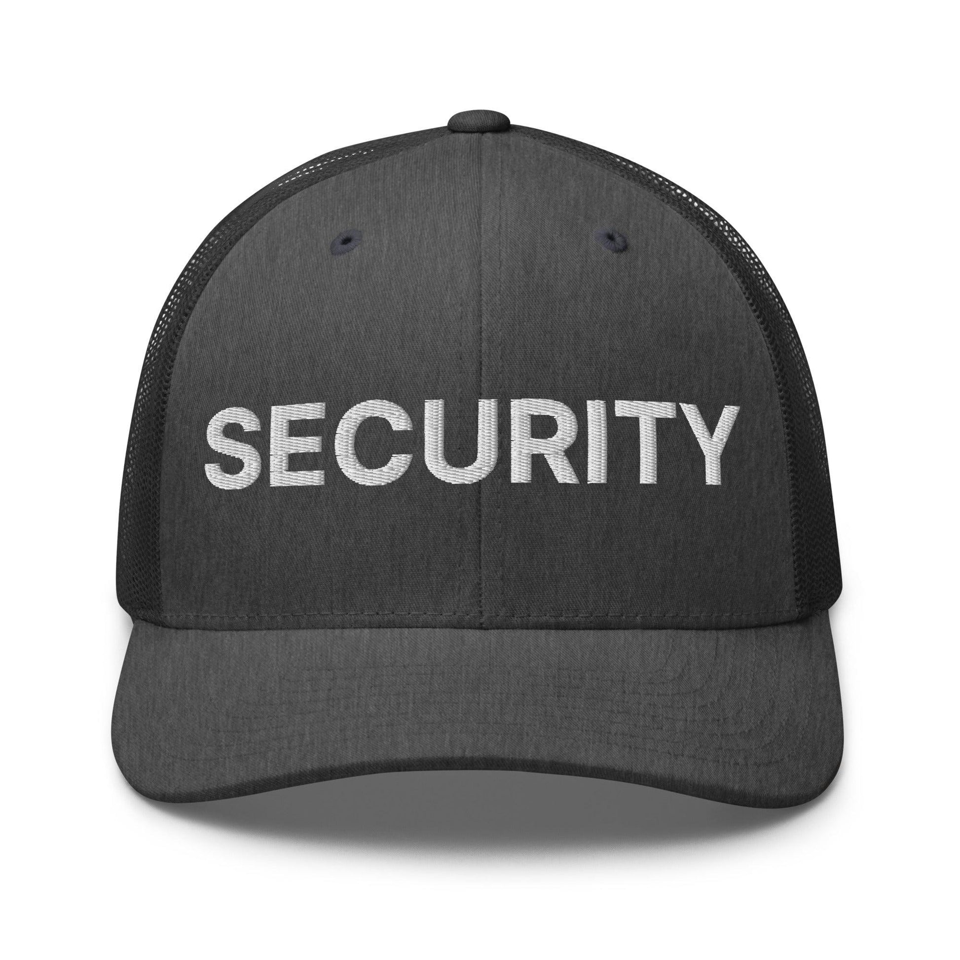Security Uniform Work Embroidered Mesh Trucker Hat - Dark Heather Gray