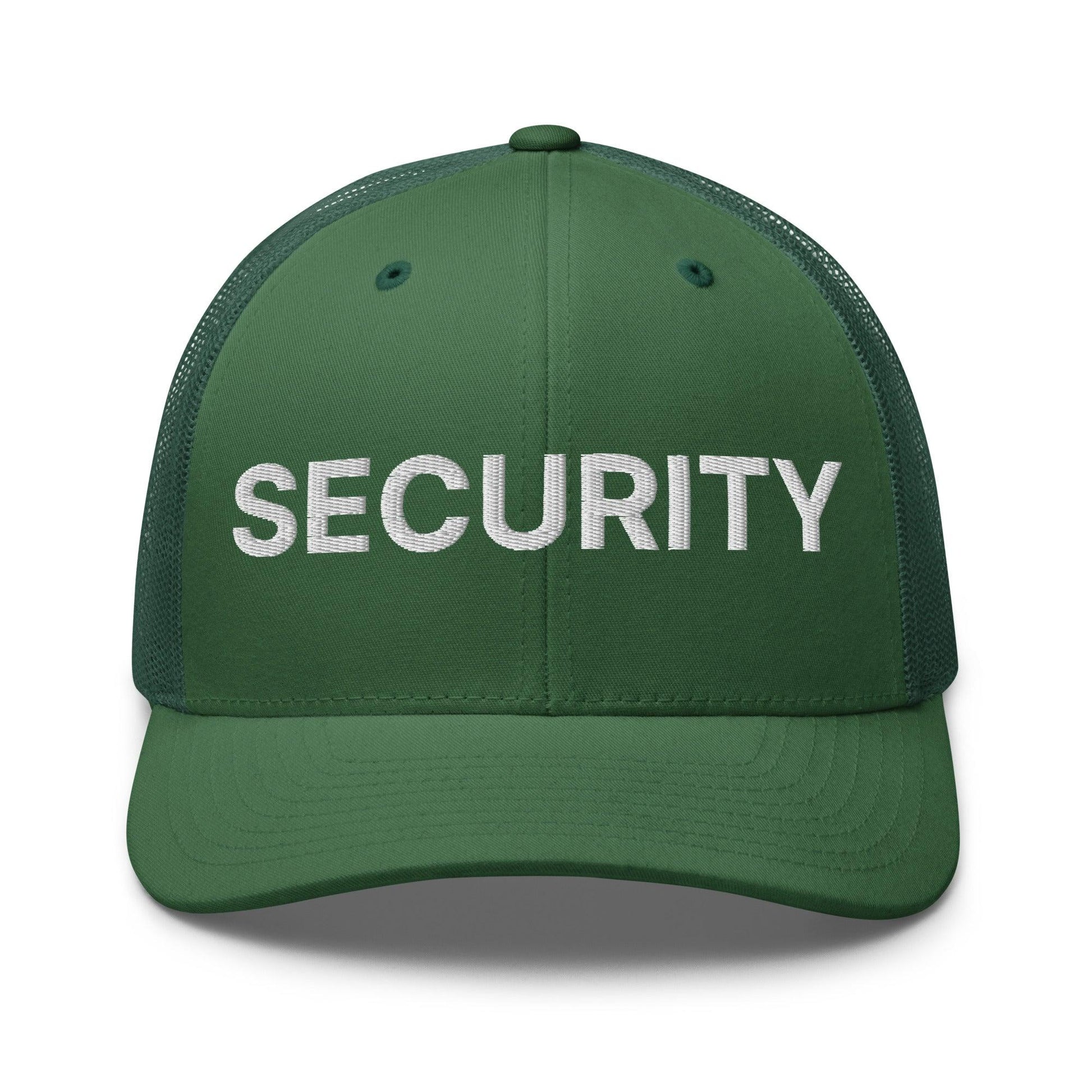 Security Uniform Work Embroidered Mesh Trucker Hat - Evergreen