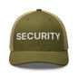 Security Uniform Work Embroidered Mesh Trucker Hat - Moss/ Khaki