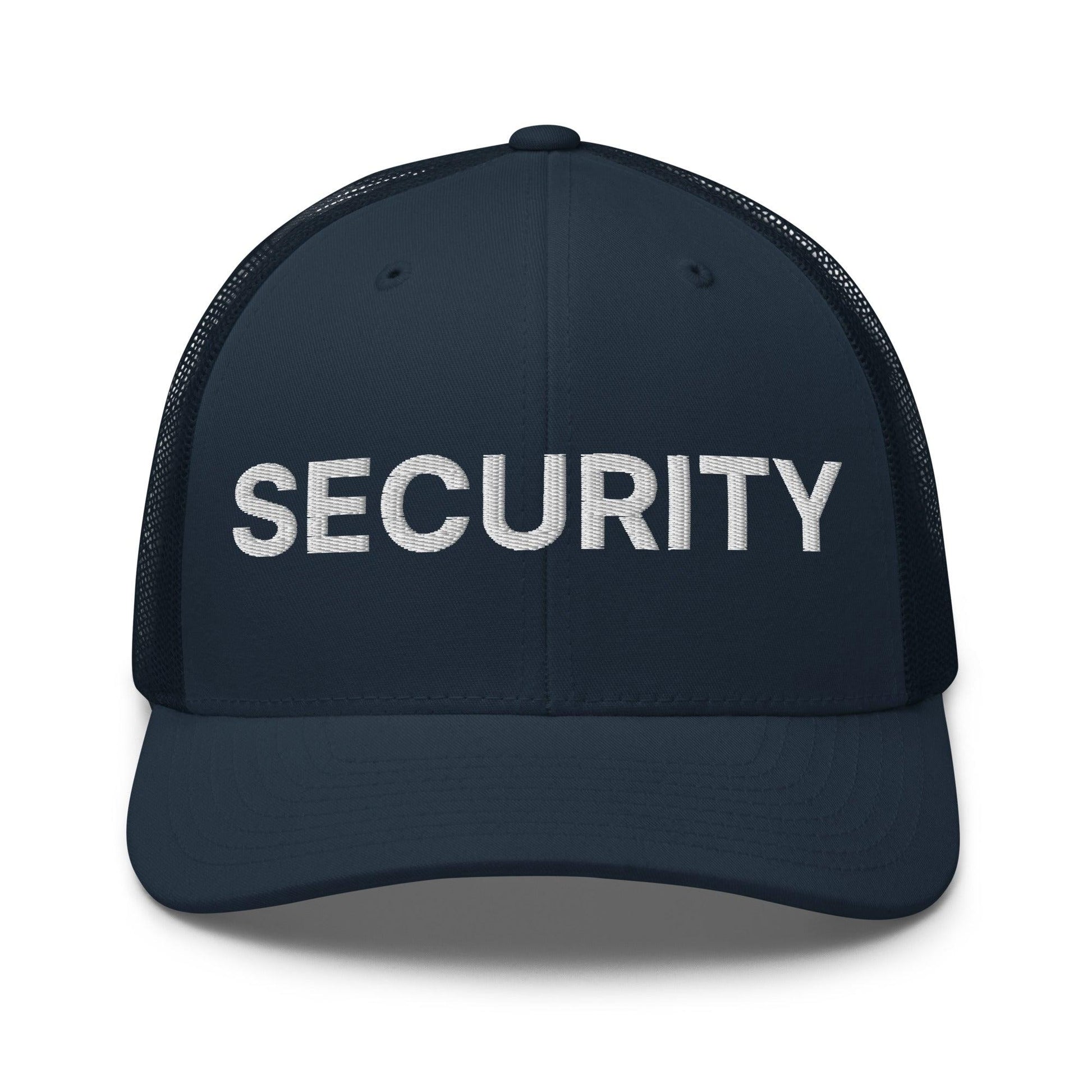 Security Uniform Work Embroidered Mesh Trucker Hat - Navy