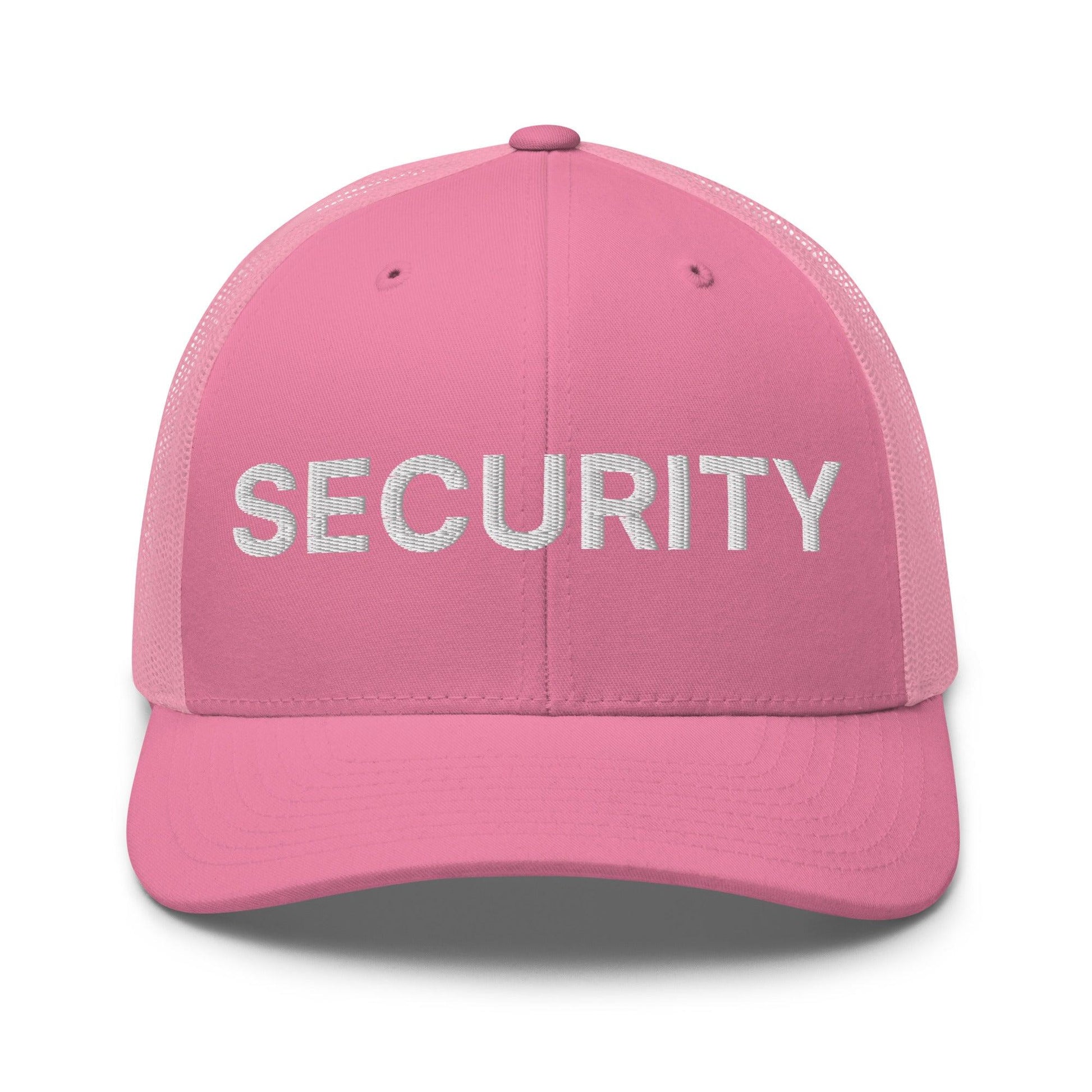 Security Uniform Work Embroidered Mesh Trucker Hat - Pink