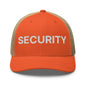 Security Uniform Work Embroidered Mesh Trucker Hat - Rustic Orange/ Khaki