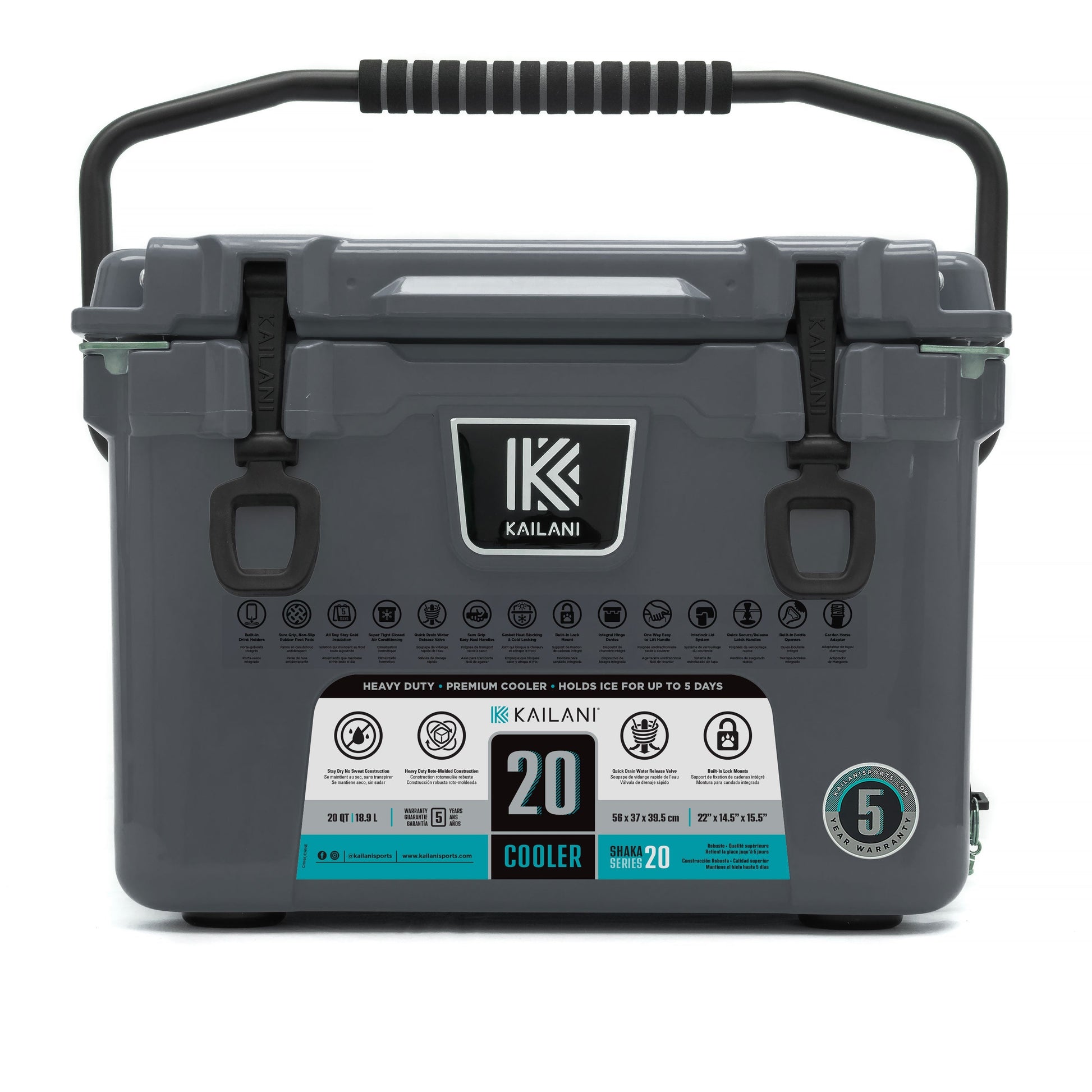 SHAKA 20 Cooler - Gray - Coolers