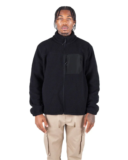 Sherpa Jacket - Black / S - CLOSE