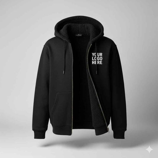 Custom Full-Zip Sherpa-Lined Hoodie 12-Pack (Embroidered & Printed)