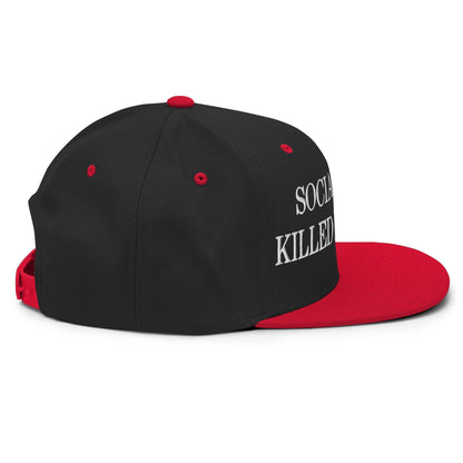 Social Media Killed Romance Flat Bill Brim Snapback Hat