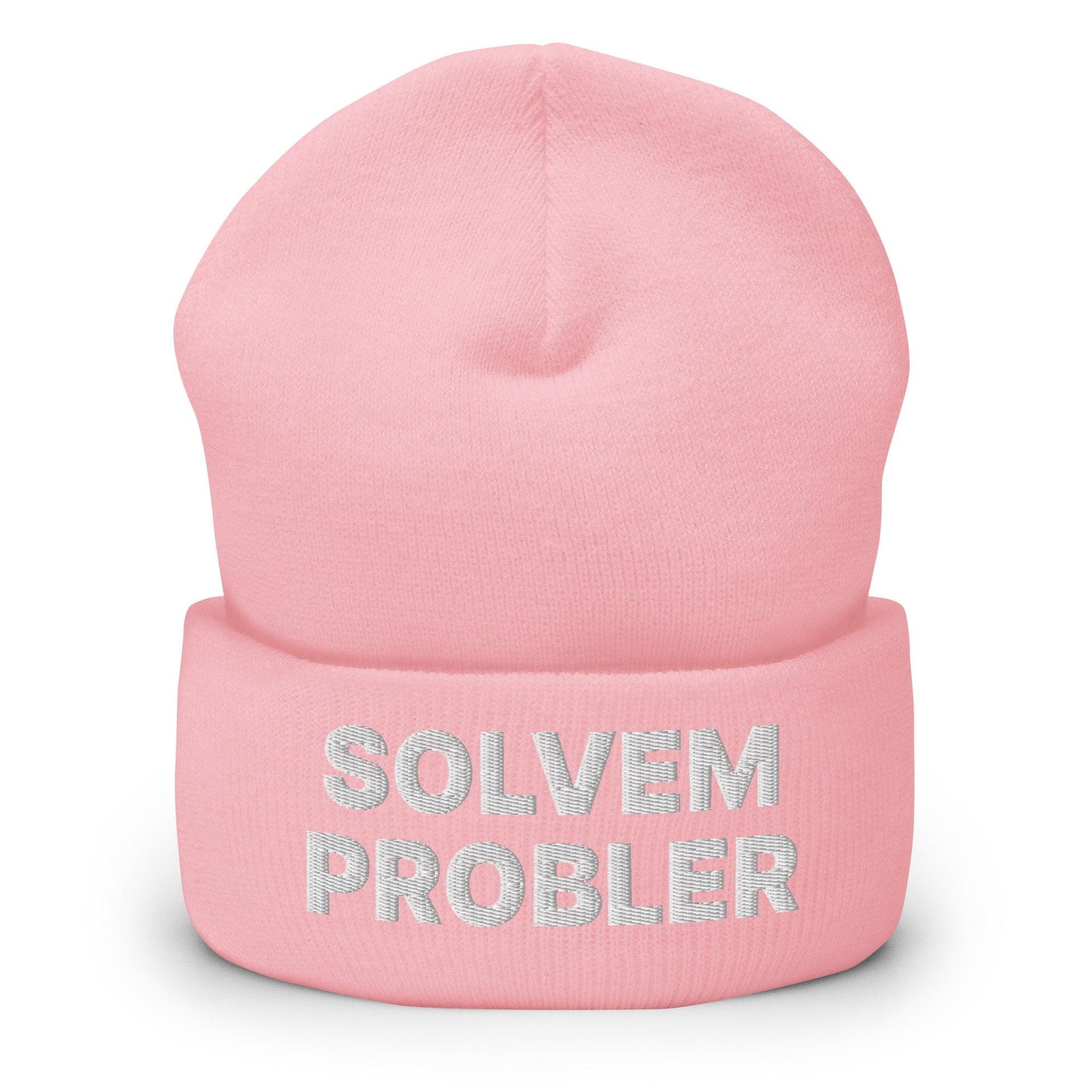 Solvem Probler Embroidered Knit Cuffed Beanie - Baby Pink