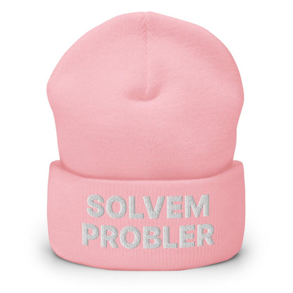 Solvem Probler Embroidered Knit Cuffed Beanie - Baby Pink