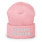 Solvem Probler Embroidered Knit Cuffed Beanie - Baby Pink