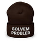 Solvem Probler Embroidered Knit Cuffed Beanie - Brown